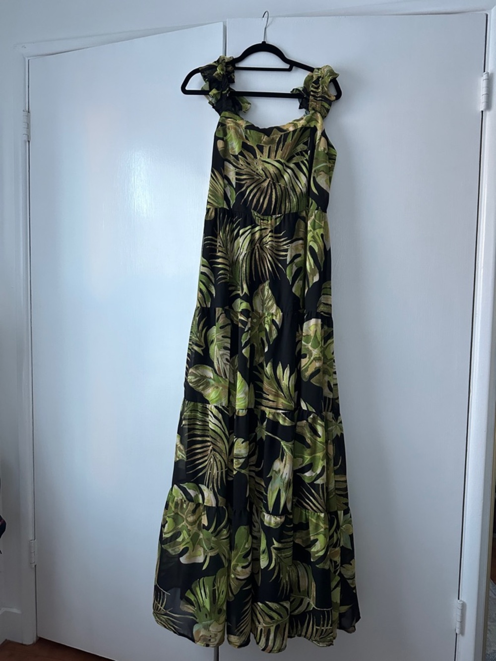 Baltic Born Green Tropical Palm Print Maxi Dress